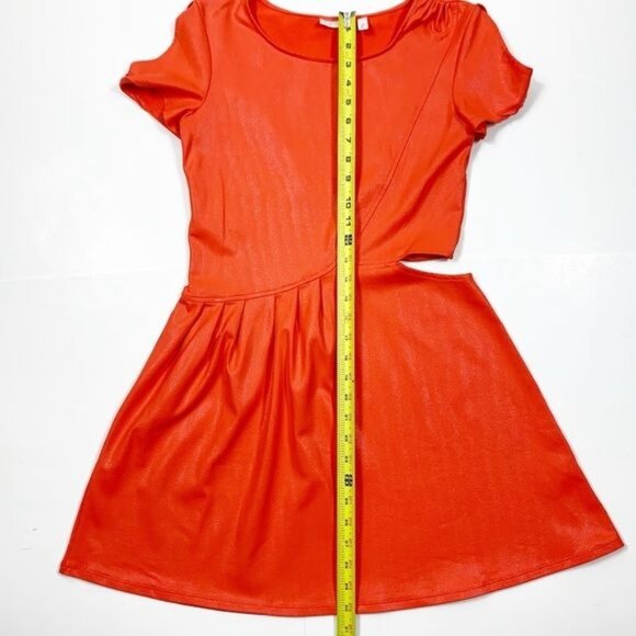 Leith Cutout Coral/Orange Shimmer Dress Size Small ASO Aria Pretty Little Liars - Picture 7 of 13